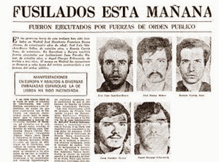 Tal día como hoy, hace 43 años, el Estado asesinó a los comunistas Sánchez Bravo, García Sanz y José Humberto Baena y a los abertzales Jon Paredes Manot “Txiki” y…